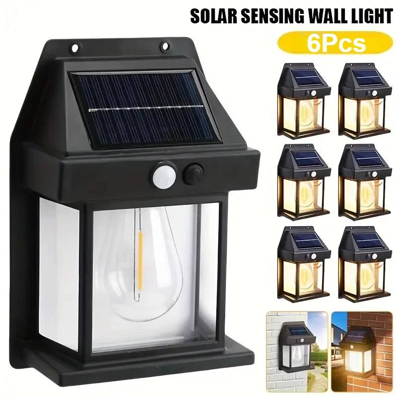 

1/2/4/6pcs Solar Wall Light with Motion Sensor 3 Light Modes Waterproof Smart Light Control Solar Light for Patio Outdoor Porch