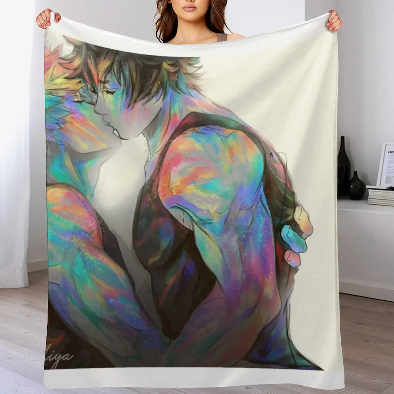 

pridepaint kiribaku LGBT pride Throw Blanket Flannel Soft Travel Decorative Throw Blankets