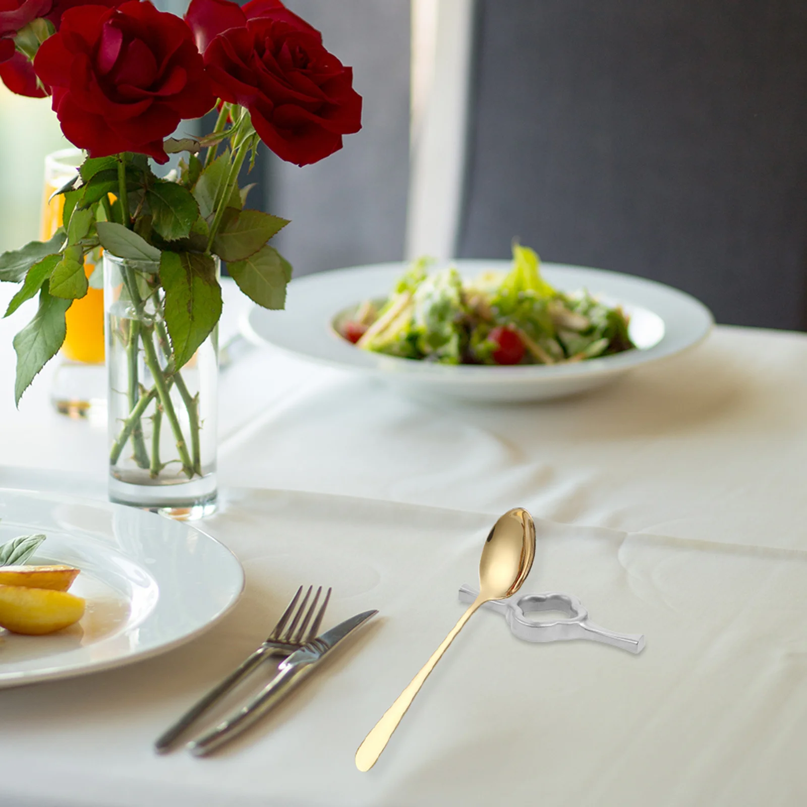 

Stainless Steel Chopstick Holder Leaf Design Double-Sided Kitchen Utensil Storage Tableware Rest Modern Cutlery Holder For