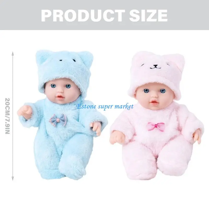 090B 2 stuks siliconen reborns babypoppen met realistische bewegingen pluche beer kleding zuigelingen voor kleutertraining