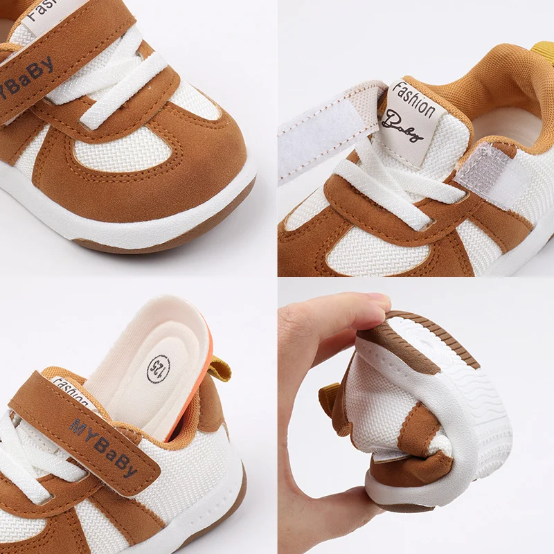 Baby Boy Girl Mesh Breathable Microfiber Baby Casual Shoes Soft Bottom Non-slip Walking Shoes