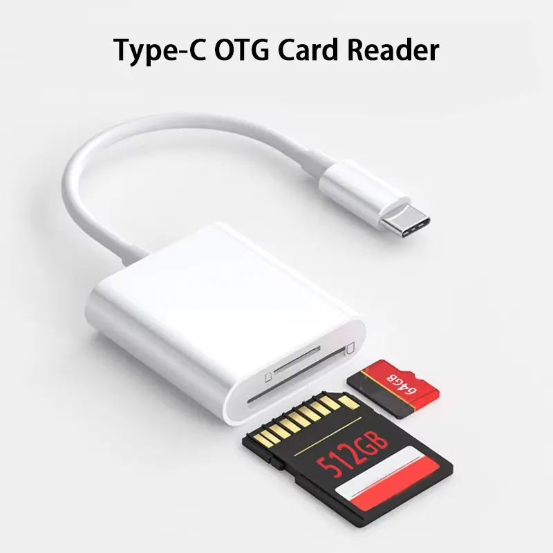 2-in-1 USB-C-Kartenleser, USB-C-zu-SD-Karten-OTG-SD/TF-Speicherkonverter für iPad Pro, MacBook und andere Tablets