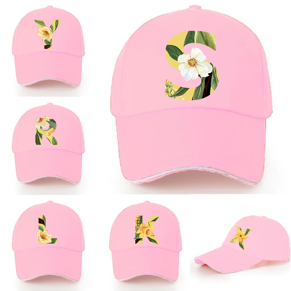 

Ladies Travel Visors Cap Fashion Portable Adjustable Baseball Hats Cotton Outdoor Sport Unisex Floral Alphabet Series Sun Caps