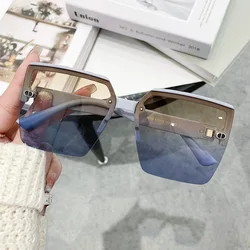 2024 New Fashion Rimless Sunglasses Half-Frame Popular Glasses Women's High-End UV Protection (DS-8059)