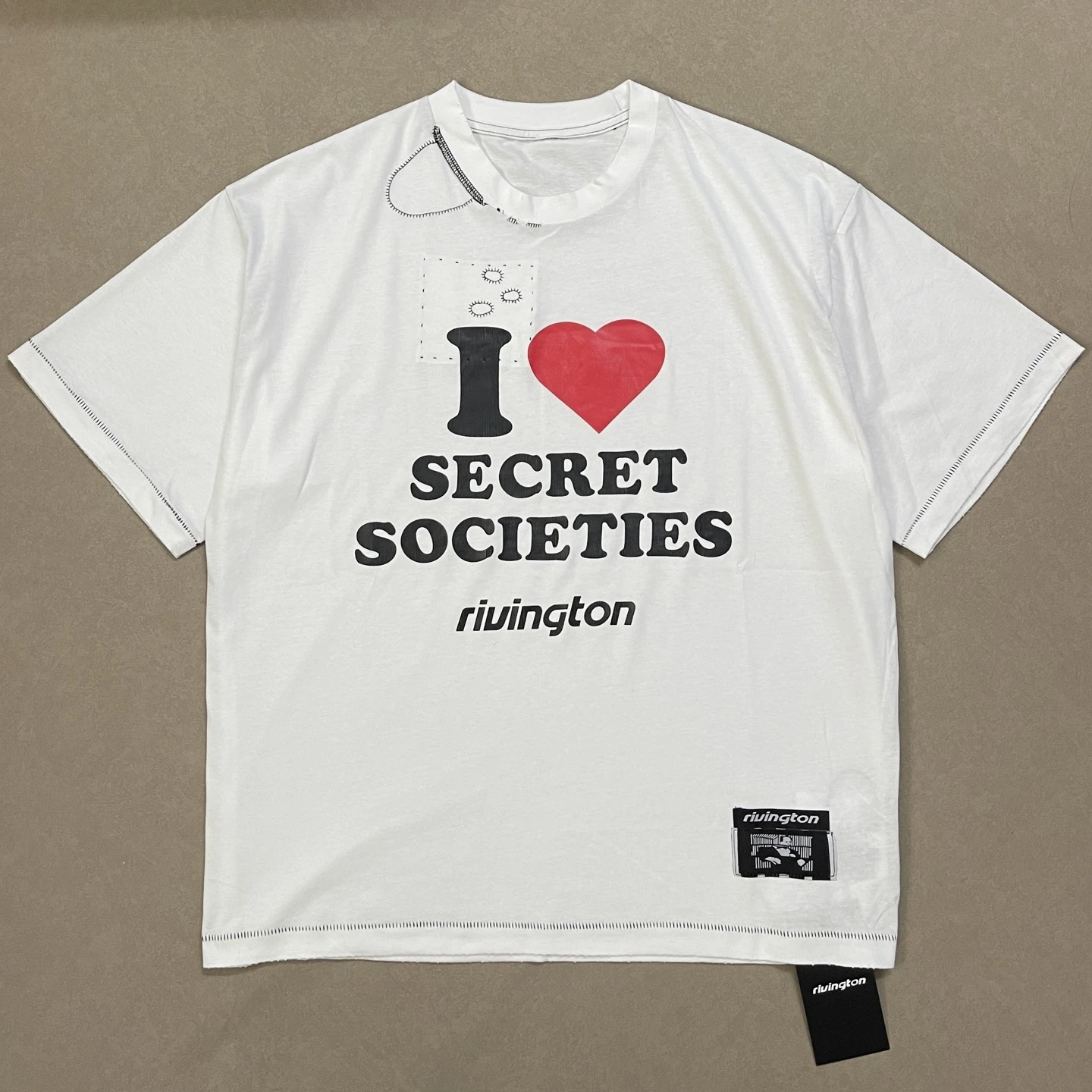 I LOVE RRR123 Secret Societies T-Shirt Men Women Oversized RRR-123 DEATH TYLER Hole Top T Shirt Tee