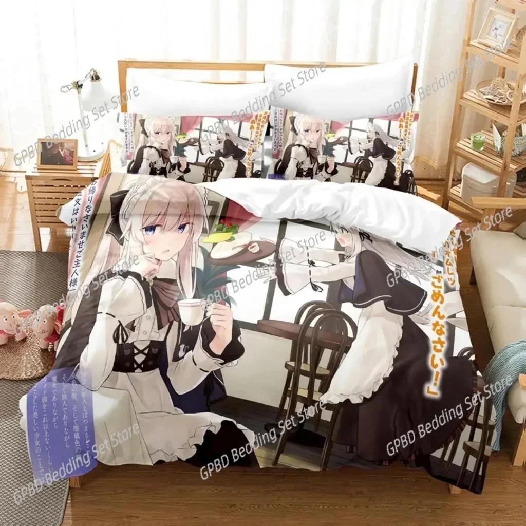 Anime Wandering Witch Journey Of Elaina  Bedding Set Boys Girls Twin Queen Size Duvet Cover Pillowcase Bed Kids Adult
