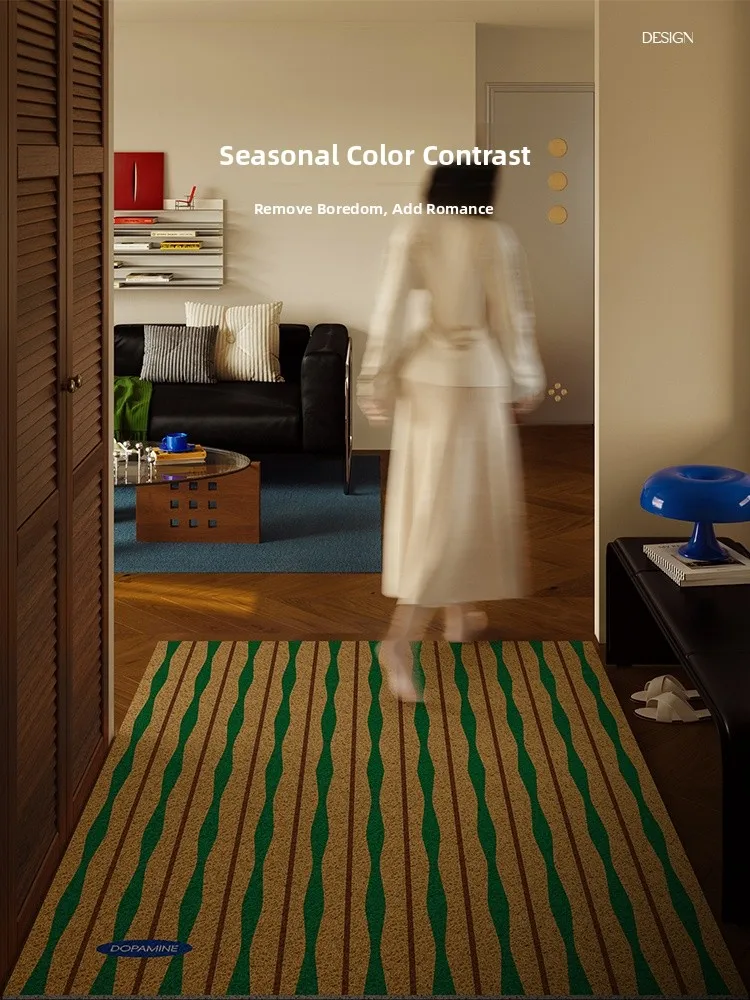 

UARA домашний шелковый дверной коврик, настраиваемый нескользящий входной коврик из ПВХ, коврик для гостиной с геометрическим узором