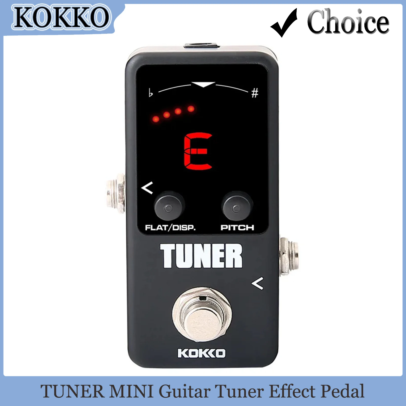 

KOKKO тюнер мини-электрогитарный тюнер педаль эффектов со светодиодным дисплеем True Bypass гитарная педаль эффектов детали инструментов