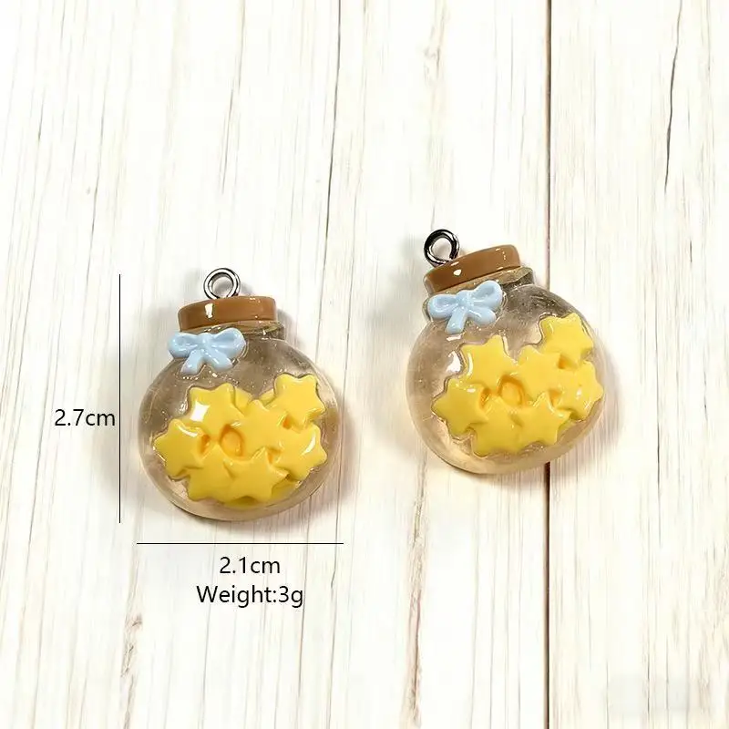 50pcs/lotsResin pendant imitation glass star bottle jewelry DIY cross-border creative earrings necklace keychain accessories