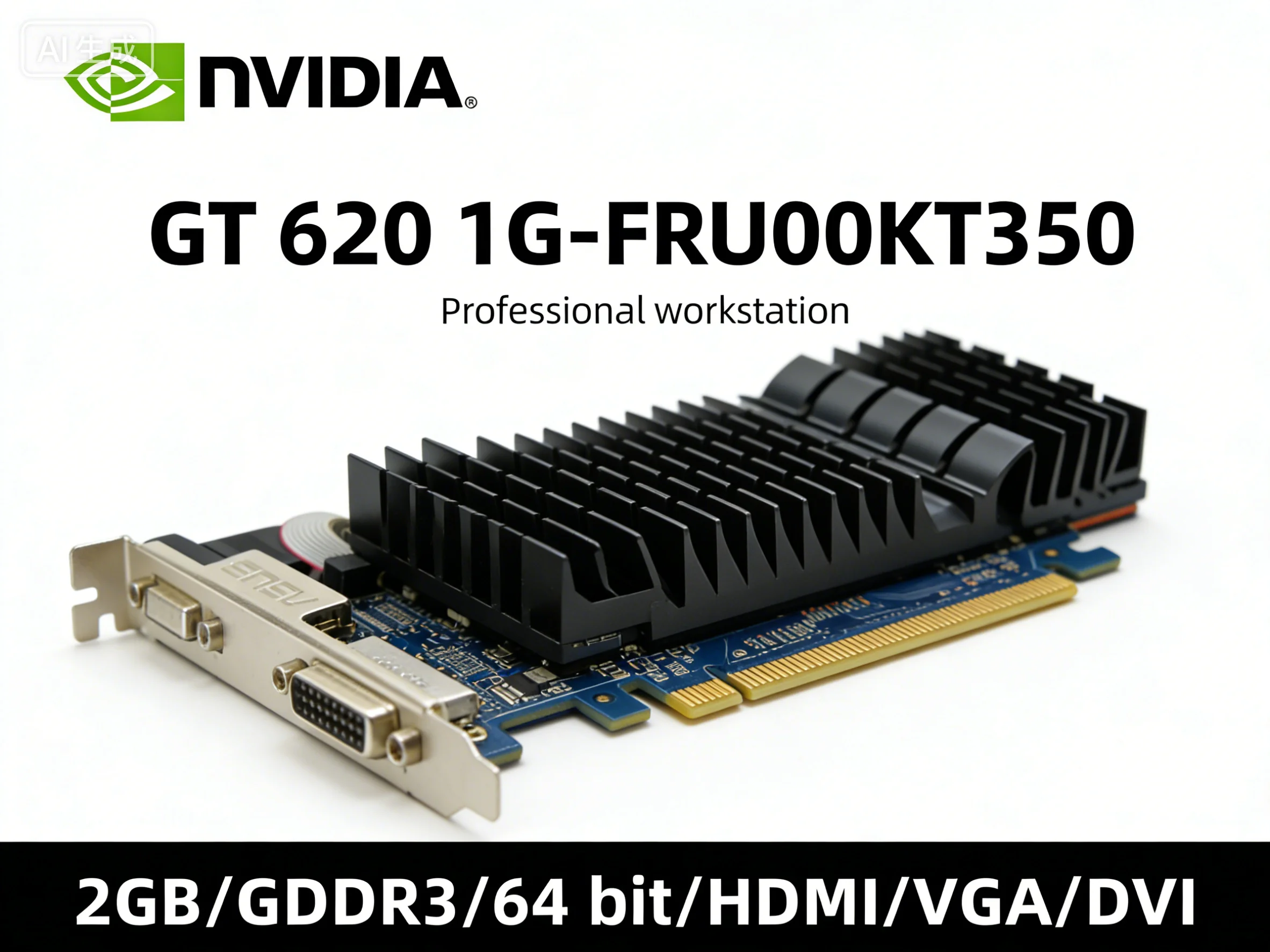 

NVIDIA GeForce GT620 GPU GT620 SL 2GD3 V3 DP graphics card 2GB GDDR3 64bit PCI-E 2.0 HDMI DVI VGA No external power interface