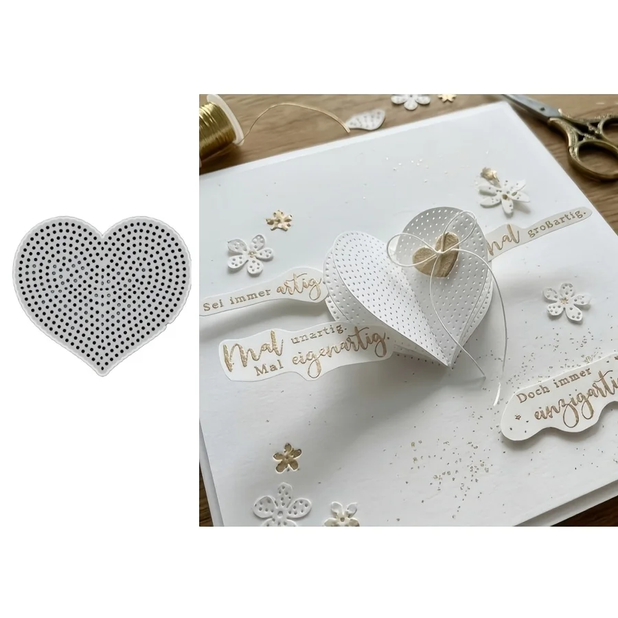 2026 Neuerscheinung Herzförmige Metall-Stanzformen für DIY Scrapbooking Kartenherstellung Schablonen Fotoalben