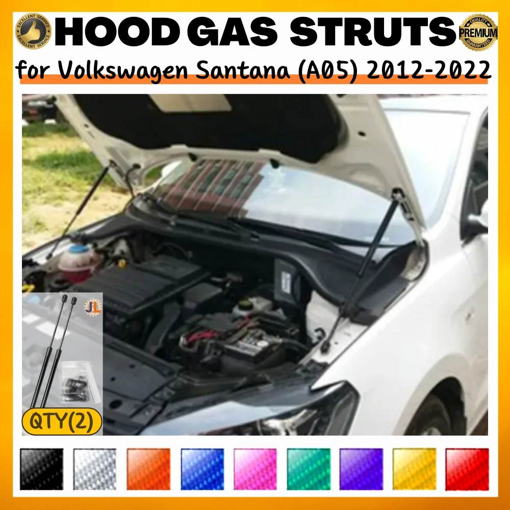 

Qty(2) Hood Struts for Volkswagen Santana (A05) 2012-2022 Front Bonnet Modify Gas Springs Shock Absorbers Lift Supports Dampers