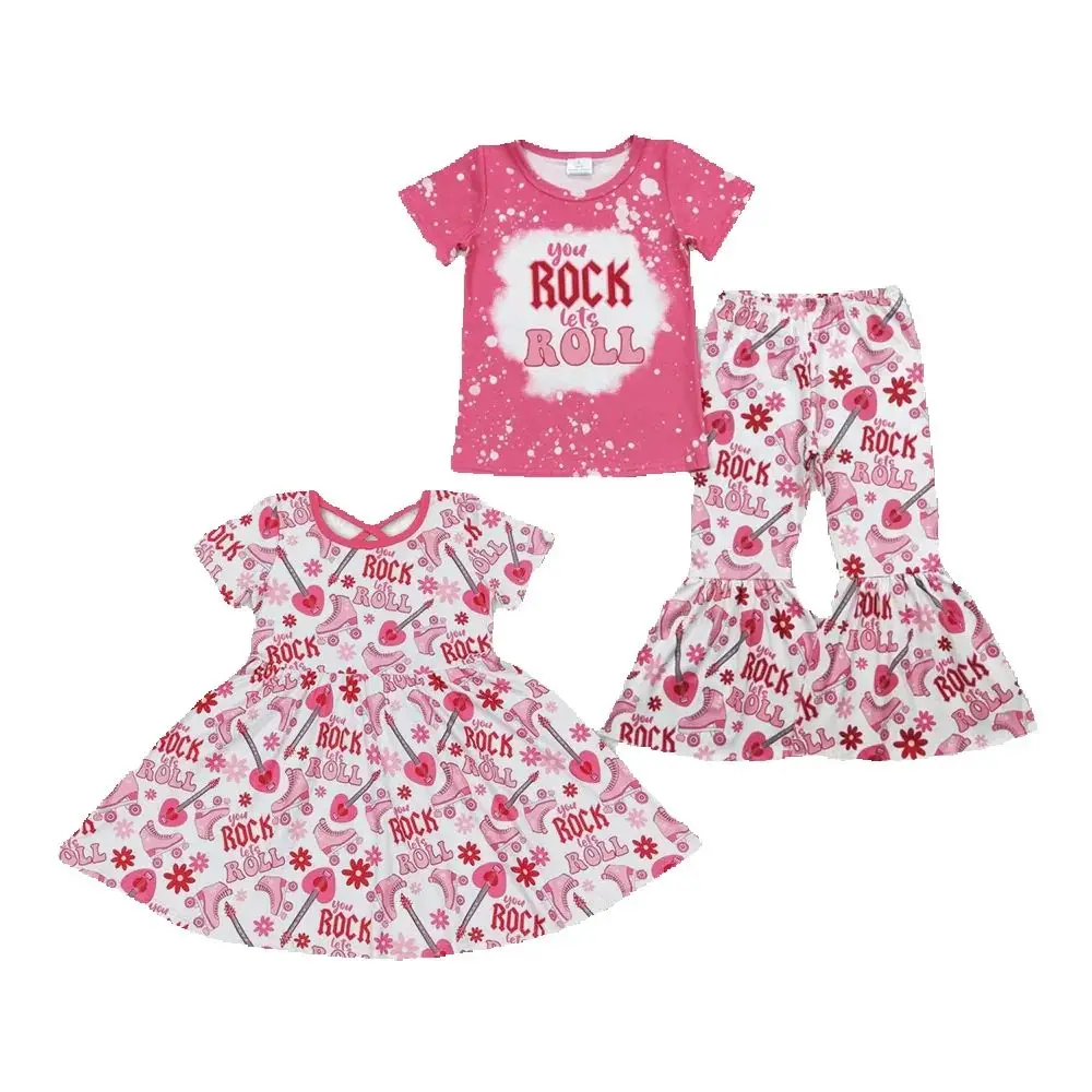 

Baby Girls Rock Roll Sibling Sister Pink Set Dresses Clothes Sets