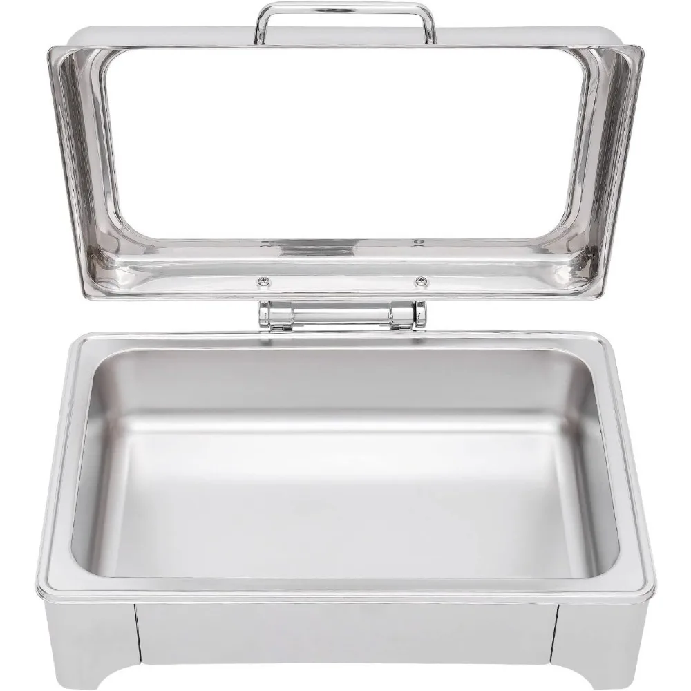Commercial Electric Chafing Dish Warmer Food Warmer Buffet Server Electric Catering Chafing Dishes Stainless Steel with GlassLid