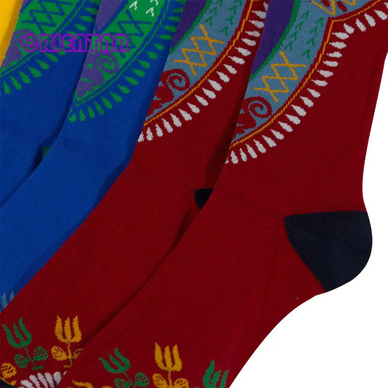 3 Pairs/pack Women Socks African Design Colorful Soft Socks Leisure Cotton Warm African Women Sock Gift Female WYB468