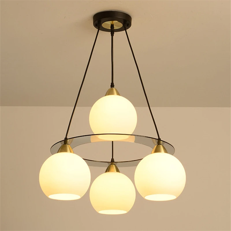 

Restaurant Led Ceiling Chandelier Glass Ball Lamp Fixtures for Living Room Decor Modern Nordic Kitchen Home Decoration Light