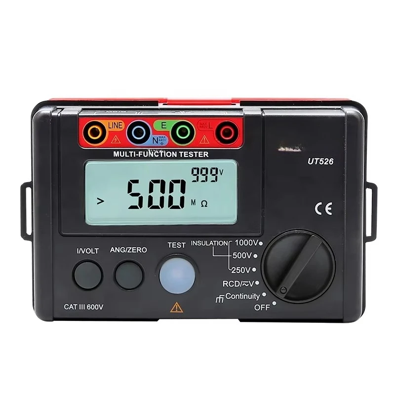 UT526 Digital Electrical Meter Insulation Resistance Tester AC DC Voltmeter/ RCD Test / Low Resistance Continuity Measure