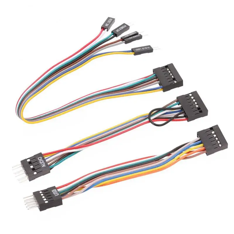 Suitable for motherboards with ordinary chassis transfer wiring switch cable USB cable audio cable three-piece set