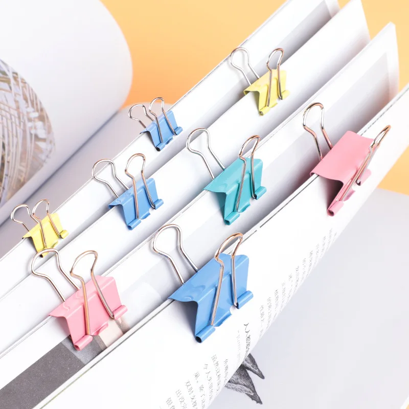 50-63 Pcs/Lot Metal Mixed Binder Clip Stationery Long Tail Clip Folder Colored Dovetail Clips