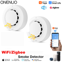 Tuya Wifi or Zigbee Smoke Detector Sensor Wireless Fire Protection Smoke Alarm High Sensitivity Safety Prevention Sensor 80DB