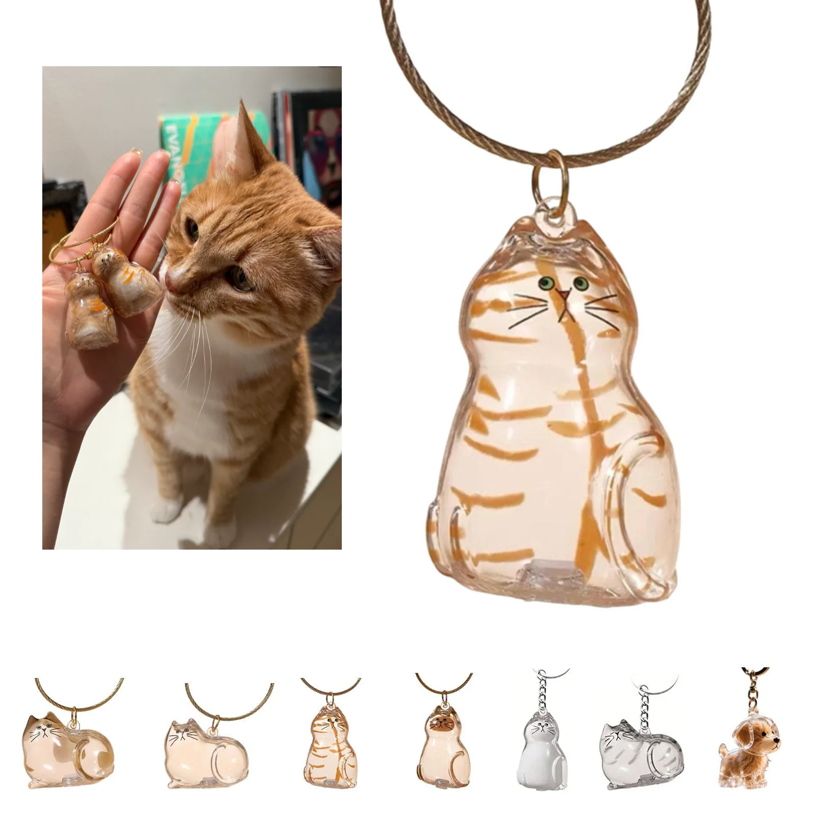 Contenedor transparente de almacenamiento de pelo de mascota, cápsula de recuerdo de pelo de gato/perro para decoración DIY, llavero conmemorativo, accesorio colgante