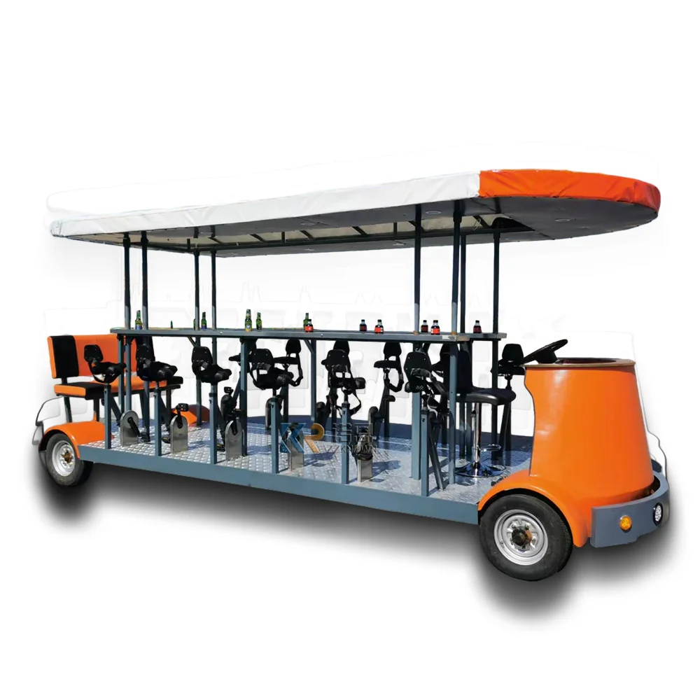 2023 Food Shop Touring Beer Bike Bus turistico elettrico isolato Design batteria Pedale Pub