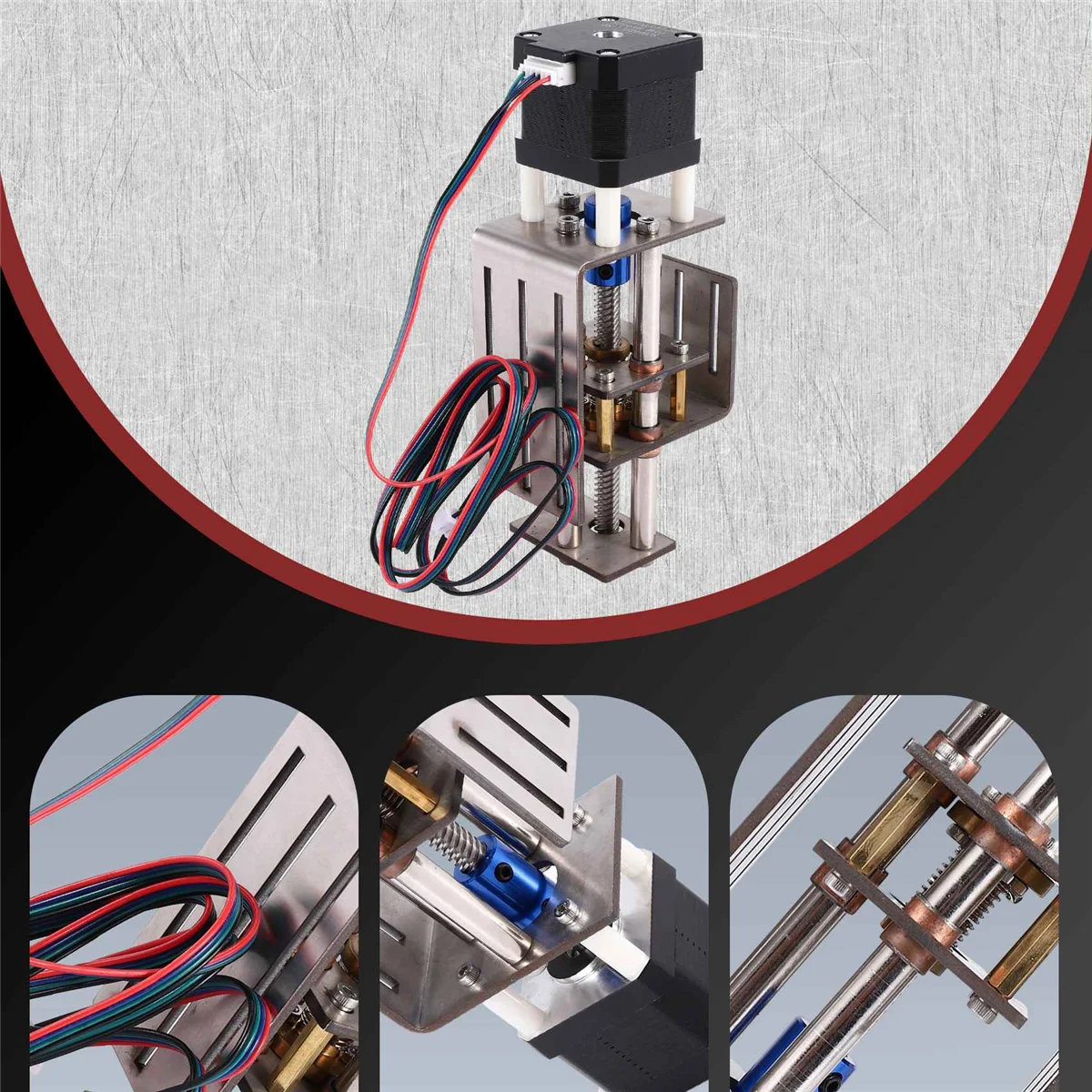 ABYL CNC Z-Axis Sliding Table CNC Router Kit DIY Milling Small Transmission Module 100mm Distance Wood Miller Z Axis Motor