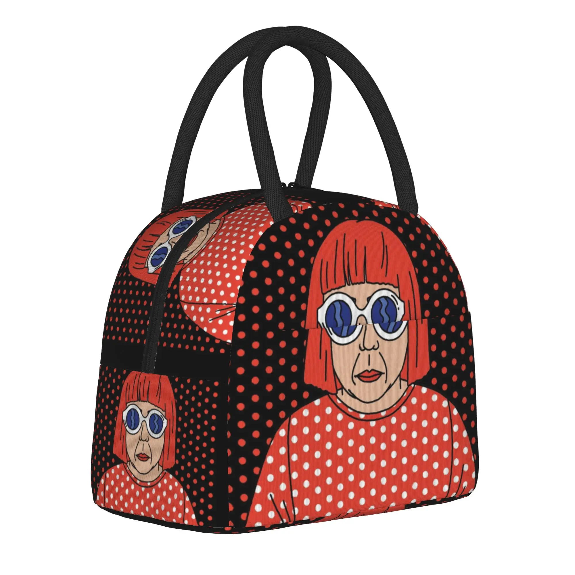 

Yayoi Kusama Anime Insulated Lunch Bags Cooler Bag ,Meal Container Polka Pop Aesthetic Tote Lunch Box Men Women College Travel