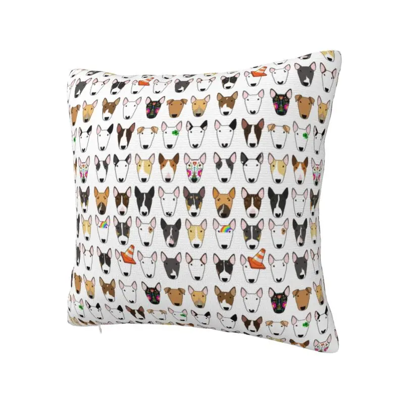 Luxury Bull Terrier Dog Repeat Pattern Cushion Covers Soft Animal Throw Pillow for Sofa Square Pillowcase Living Room Decoration