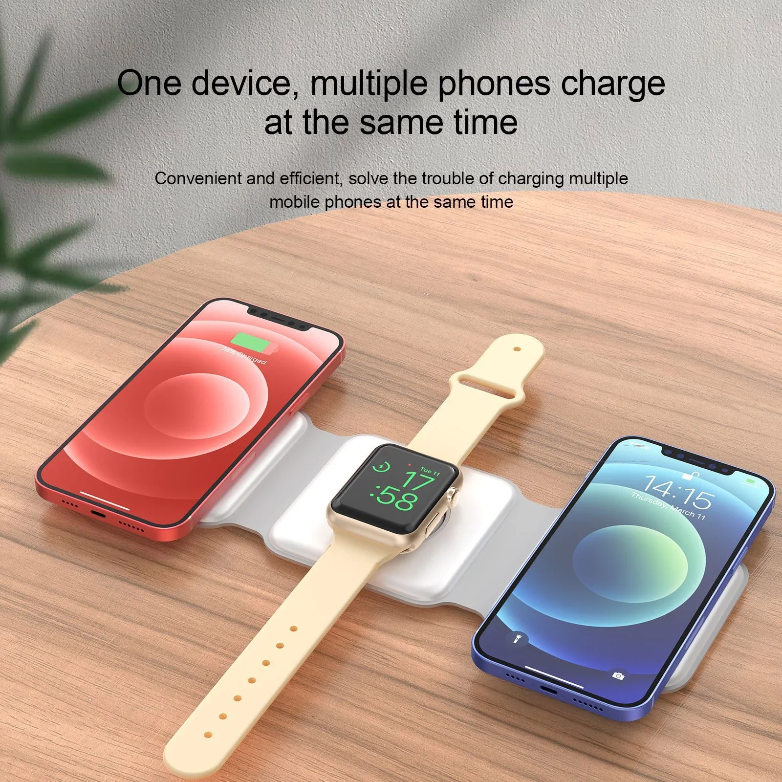 30W Magnetic Wireless Charger for Samsung Galaxy S22 S20 Ultra Plus FE + Doogee S80 Apple Airpods Pro iWatch Portable Foldable