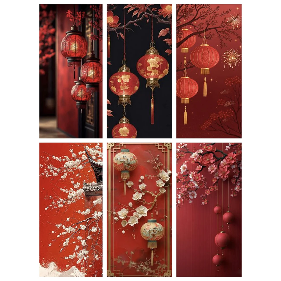 

New Fully Inlaid Diamond Painting, New Lantern Flower, Diy 5D Diamond Embroidery, Chinese Cross Embroidery, Home Decoration