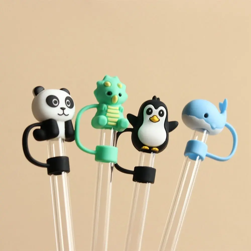 1PC Silicone Sealing Straw Plug Reusable Drinking Dust Cap Cartoon Plugs Tips Cover Suit Kitchen Cup DIY Accessories