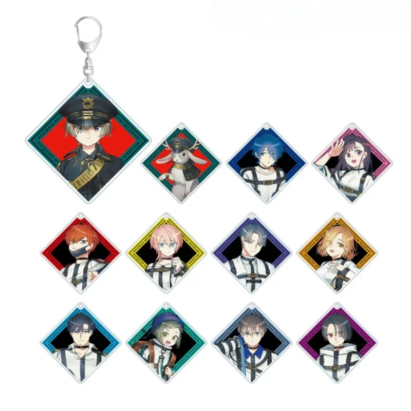 

Game MILGRAM Shidou Kazui ES JACKALOPE Haruka Yuno Mikoto Amane Keychain Doll Anime Acrylic Keyring Bag Pendant for Gift
