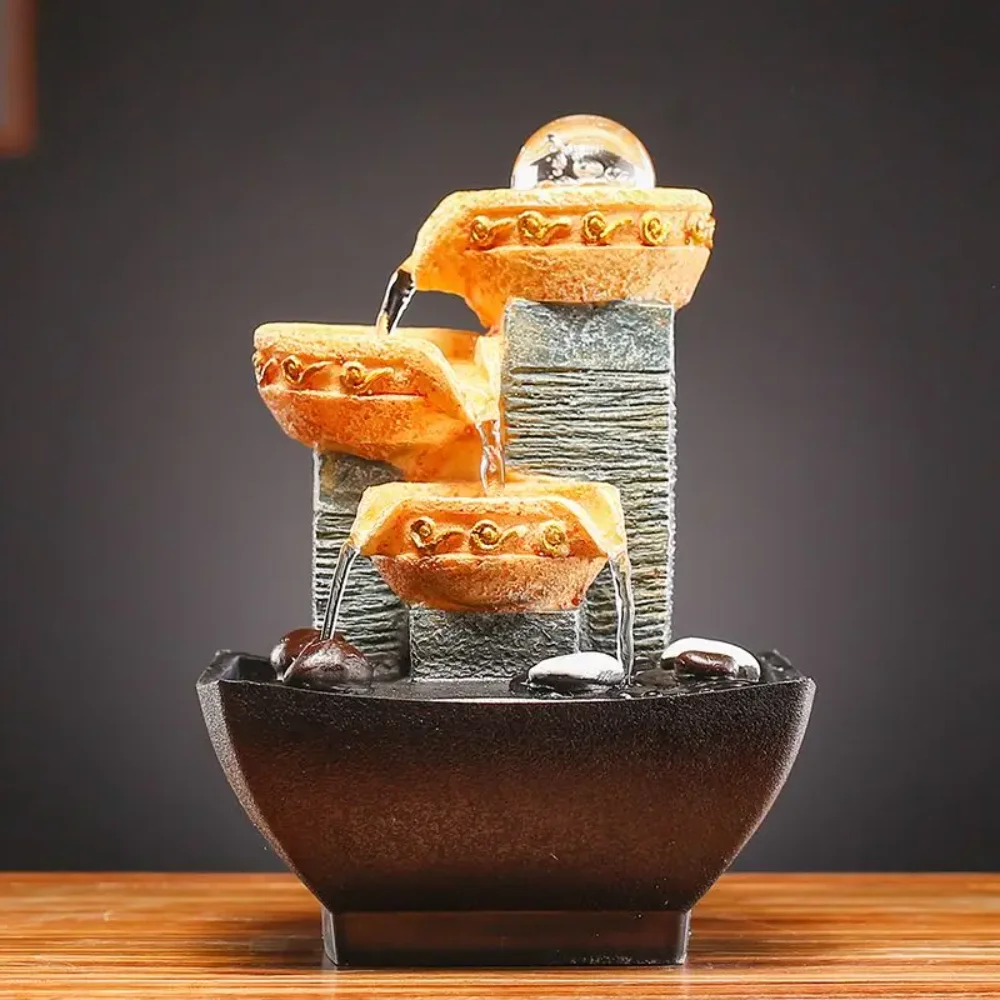 

Running water fountain circulating water office desktop running water makes money home decoration