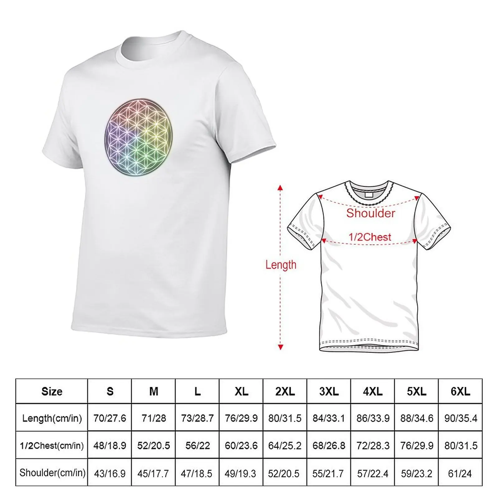 Bright multicolored flower of life T-Shirt t shirt personalised funny t shirts dark humor t shirts with prints T-shirt