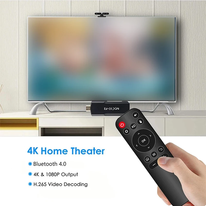 8K ATV Smart TV Stick Supporto Android 13 Video 4K BT4.0 RK3228A Quad-Core MX10 F2 Lettore multimediale Set di giochi Box per Google YouTube