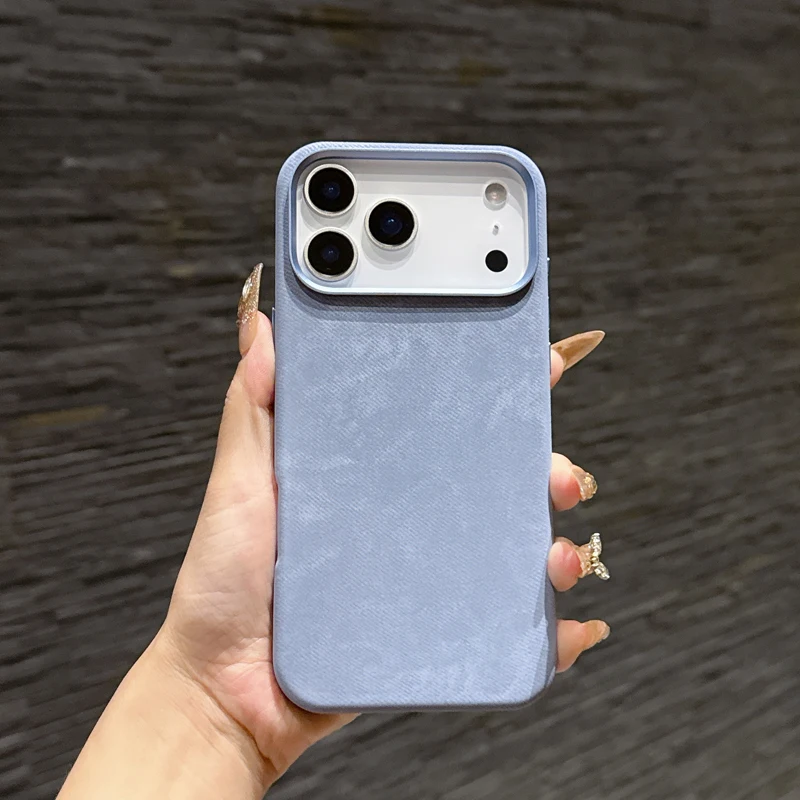 

funda For iPhone 17 Pro, 17 Pro Max, iPhone Air Case ELVEV Luxury Flannel Texture+Soft TPU Bumper Shockproof Phone Cover