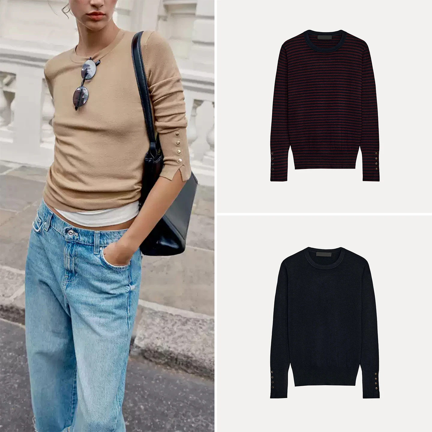 Fashionable Long Sleeve round Neck Knitted Sweater Women's Basic Style Multi-Color 2026 Autumn New Arrival ZADATA 8851172