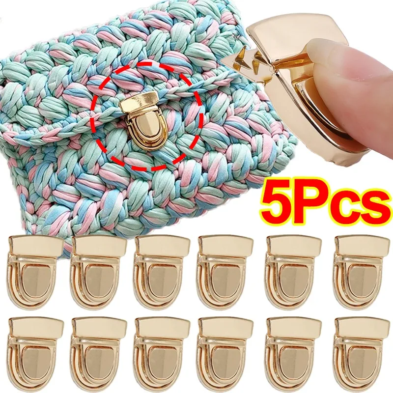 5pcs Metal Locks Bag Clasp Catch Buckle for Purse Totes Handbags Shoulder Bags Closures Snap Clasps DIY Craft Bag Accessories