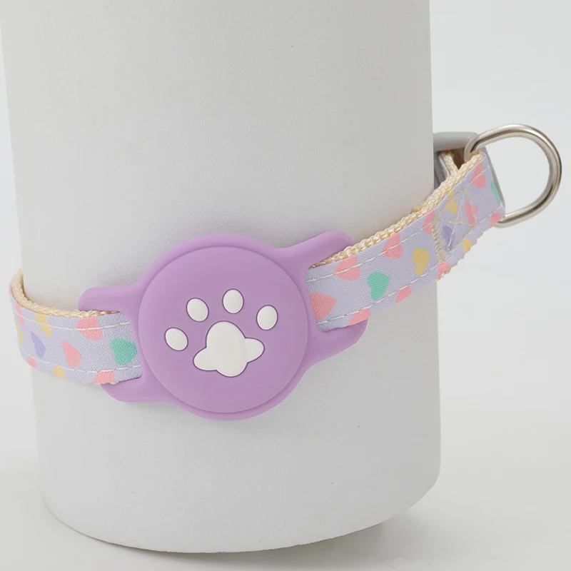 Pet Collar For Airtag Cute Anti-lost Dog Cat Collar Adjustable Nylon Pet Collar For Small Dog view 6