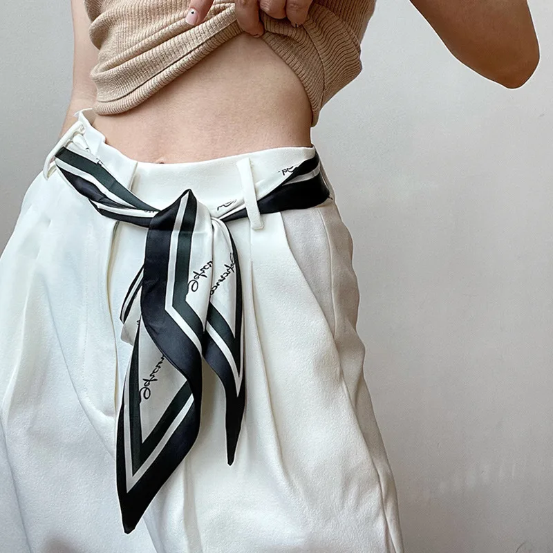 أوشحة طويلة وصغيرة أحزمة وسط نسائية متعددة الاستخدامات أنماط راقية ورقيقة مقترنة بشرائط القمصان وأشرطة النمط الفرنسي