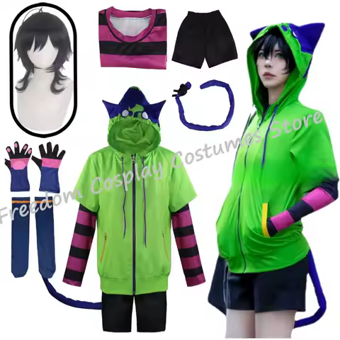 Anime Chinen Miya Cosplay Costume Wig SK8 The Infinity Cosplay Uniform Halloween Party Cos Adult Sport Outfit Hoodie Tail Gloves