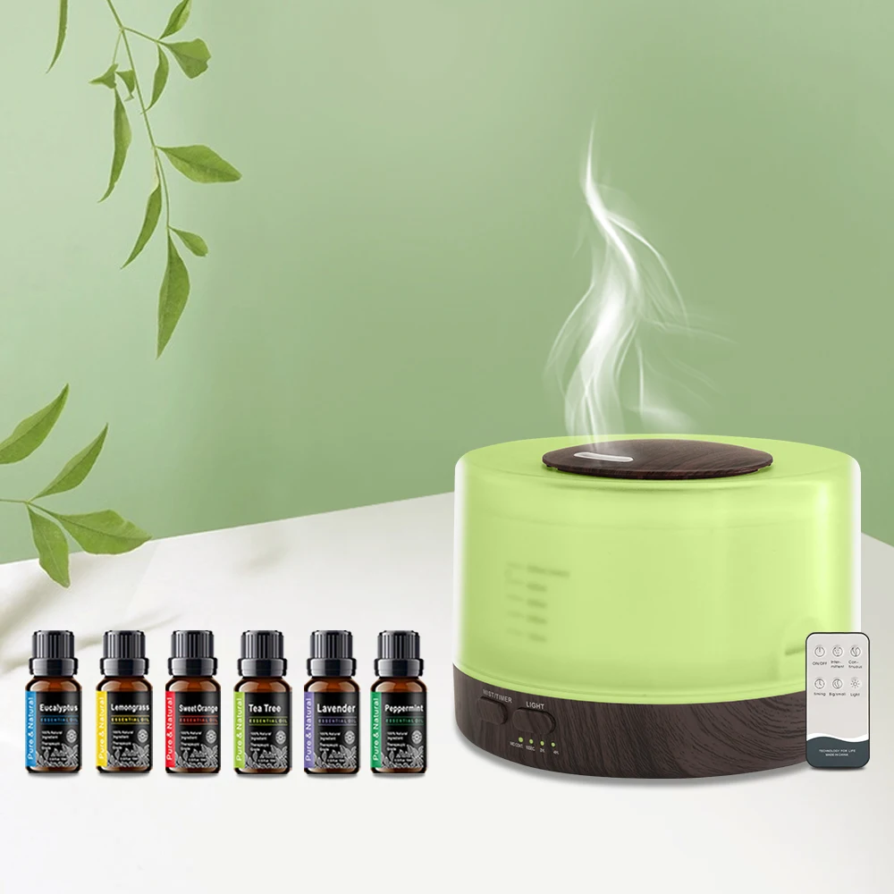 

Home Spa Essential Large 16.9oz Oil Aroma Oil Diffuser for Yoga Bedrooms Offices – 7 Lights Timer Safe Auto-Off