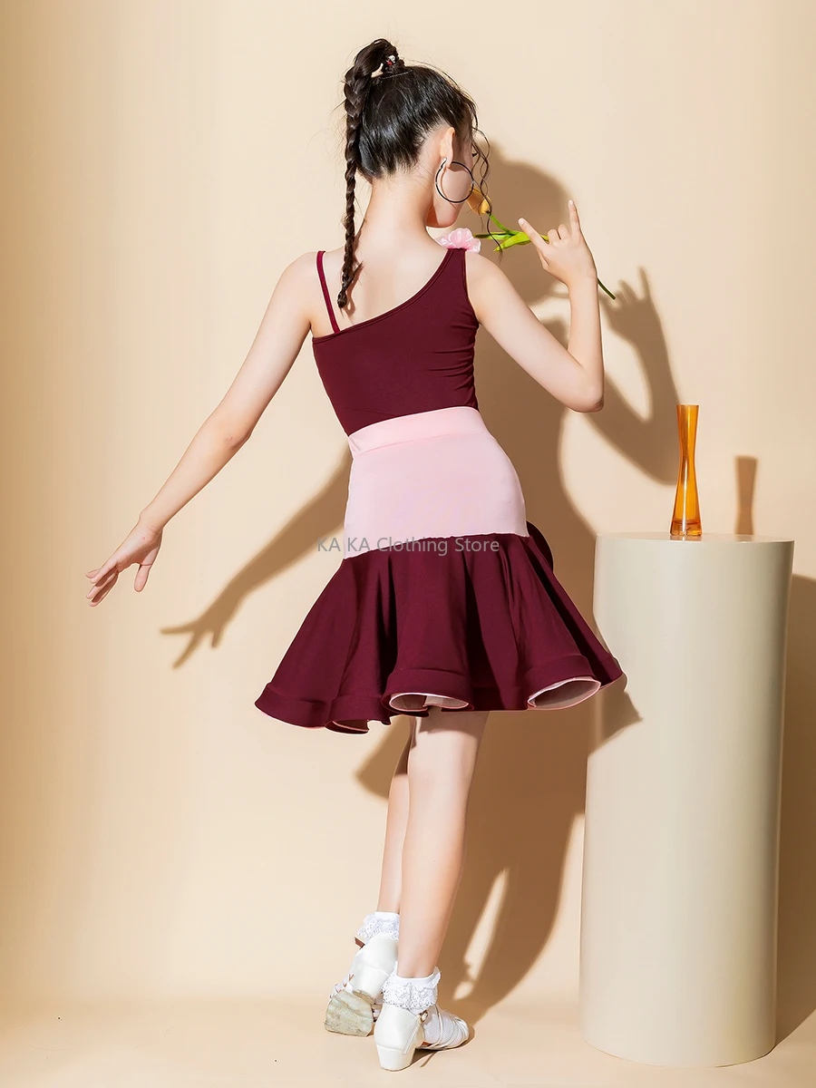 Cha Cha Rumba Tango Latin Dance Dress Girls Samba Latin ubrania do tańca Kids Salsa kostium dziecięcy konkurs sukienki balowe