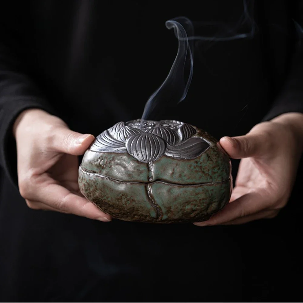 Shenglian Plate Incense Burner Kiln Transformed Qingye Sandalwood Burner Indoor Wormwood Plate Incense Tray Handmade Incense
