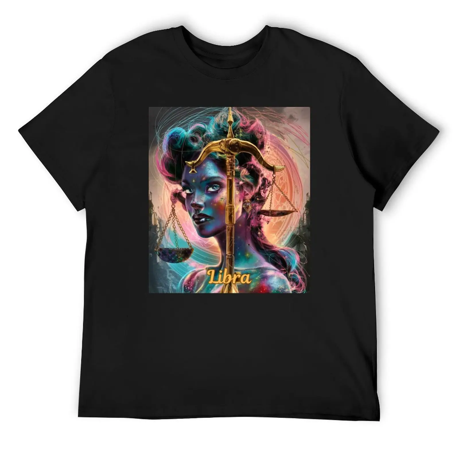 

Libra Zodiac, whimsical lady, celestial woman T-Shirt summer top T-shirts oversize oversizeds mens graphic t-shirts funny