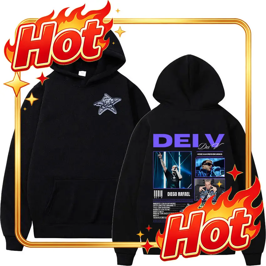 Custom Rapper Quien Es Dei V? Underwater 2025 Album Print Hoodie Men's Hip Hop Vintage Pullover Oversized Sweatshirt Unisex Str
