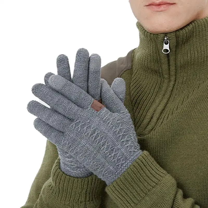 Touch Screen Winter Gloves Windproof Touchscreen Knitting Gloves Comfortable Winter Motorcycle Gloves For Cycling Skiing