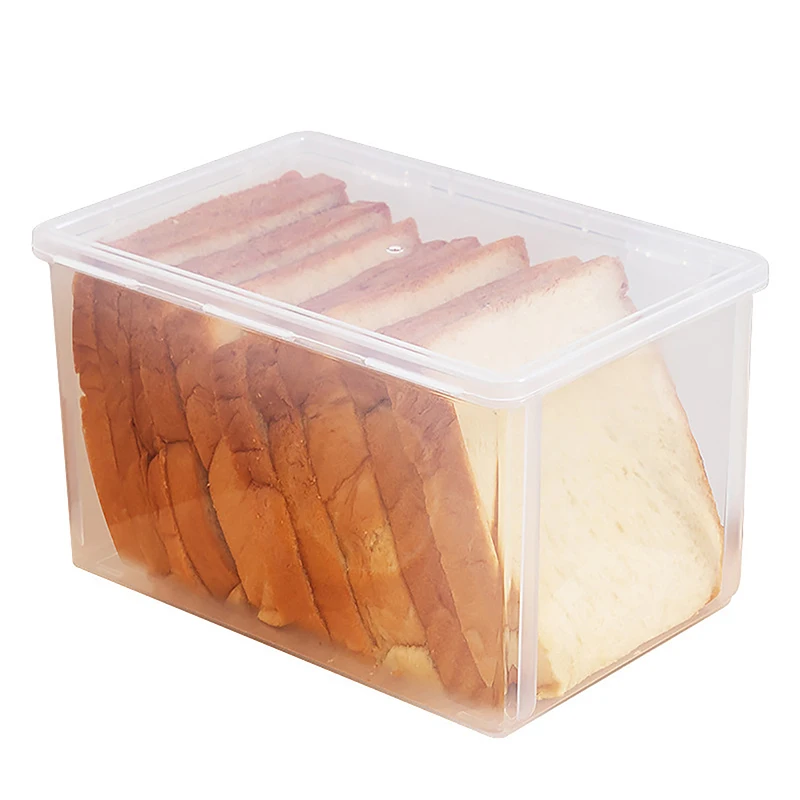 Airtight Bread Storage Containers Bread Box Plastic Reusable Loaf Cake Clear Bread Refrigerator Dispenser Freshest Bread Bin