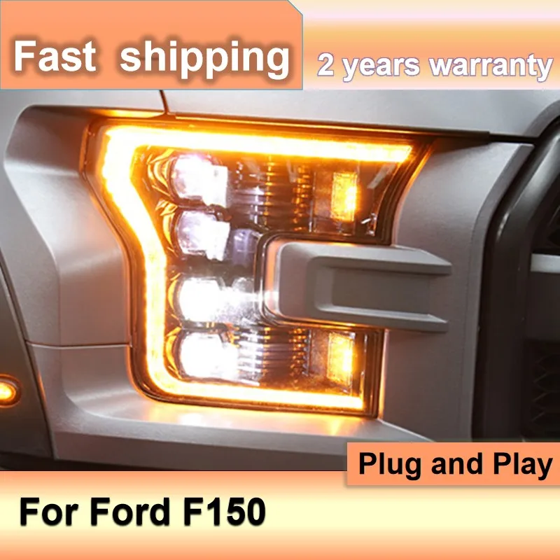 Car Accessories for Ford F150 Head Light 2015-2020 Raptor Headlights DRL Dynamic Turn Signal High Beam Projector Lens